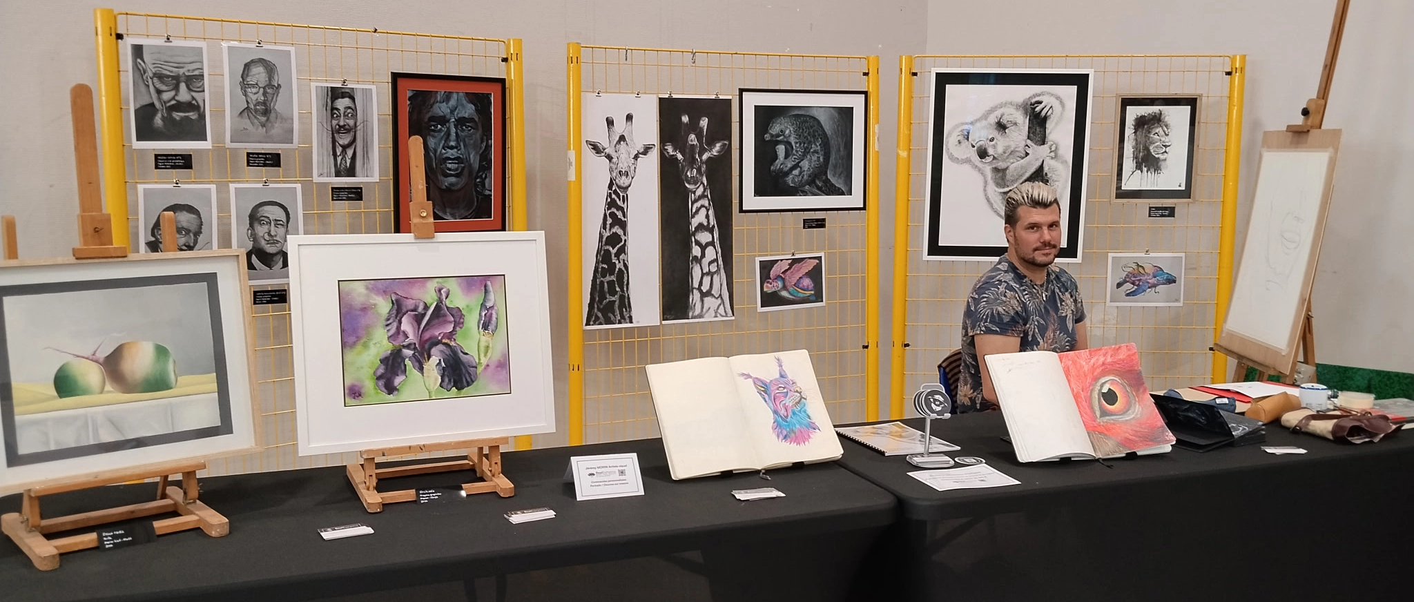 Salon du livre et des créateurs à Rioz le 11 avril 2026, première exposition de portraits réalistes présentés par l’artiste Jérémy Morin